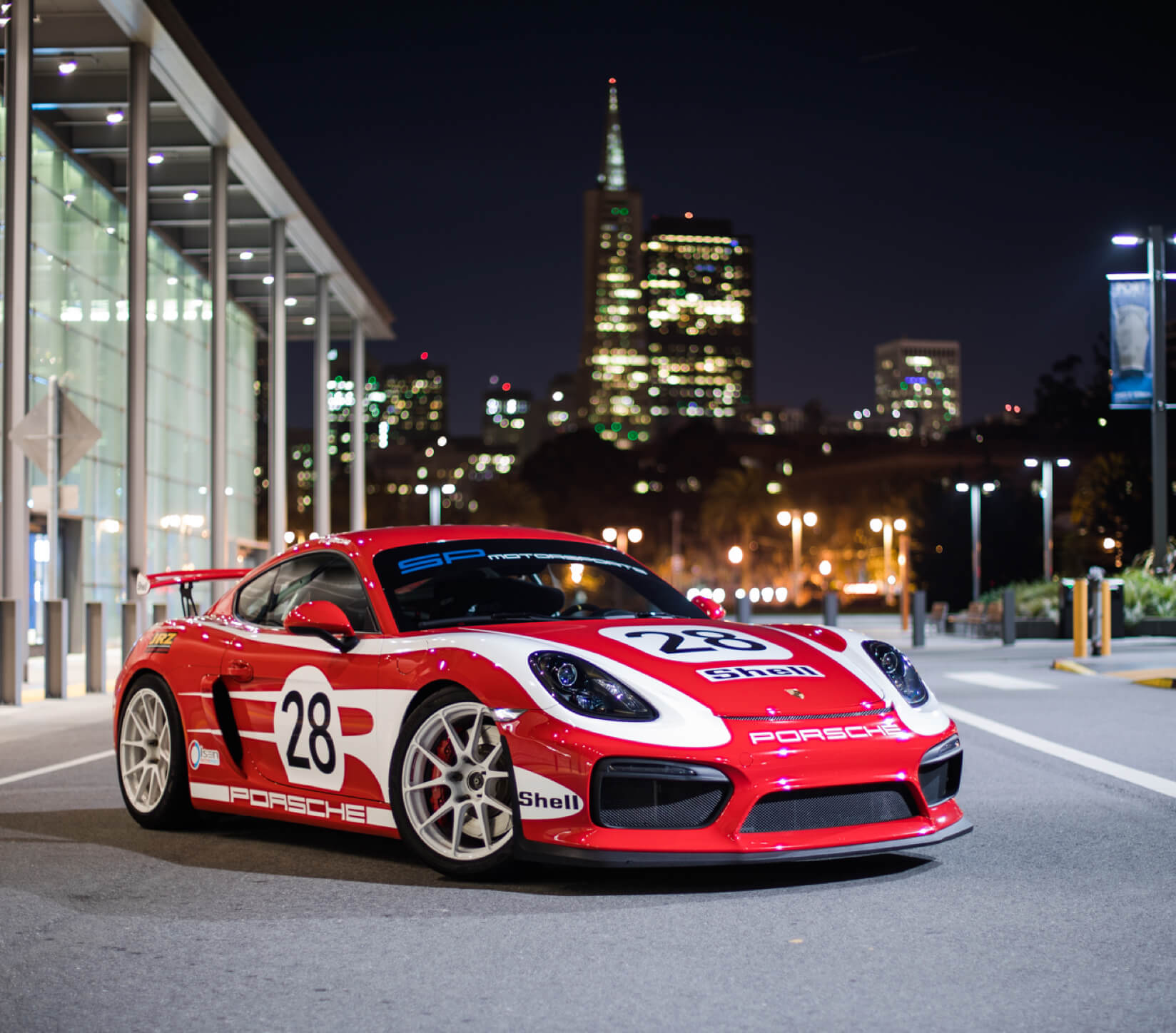 car #28, night shot
