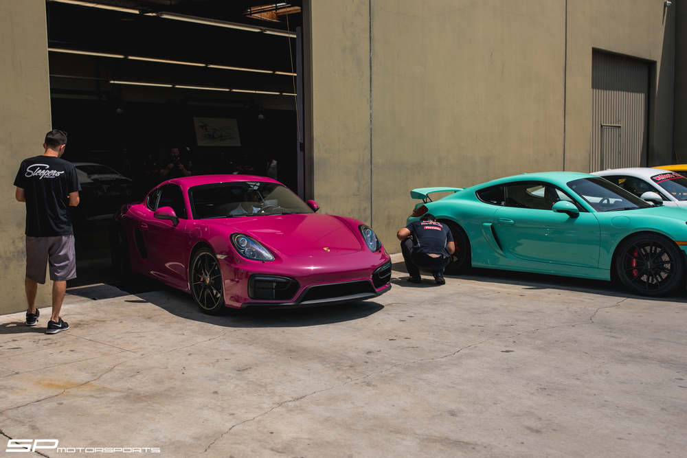 Ruby Stone Red GTS getting ready to go on the dyno.