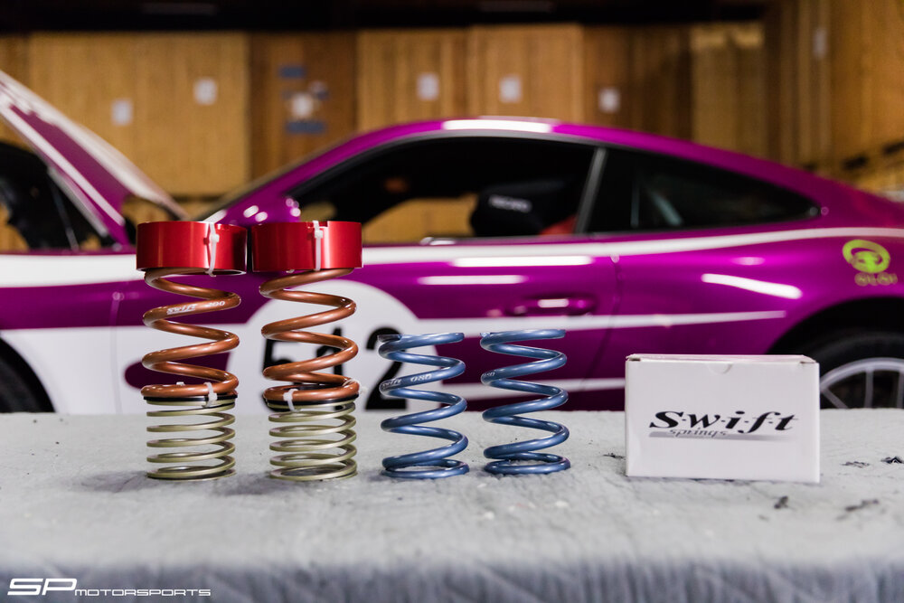 GT3 / RS / GT4 Spring Kits – Fully optimized performance spring kits designed for use with Porsche PASM dampers. Our engineered spring kits are specifically for each chassis. Spring rates are fully compatible within the valving range of the PASM dampers without the need for additional programming. They offer a compliant street feel with added performance for spirited mountain drives and/or track use. spring kits