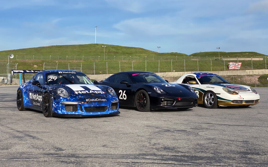 3 SP Motorsports Arrive and Drive Cars sit ready to hit the track at Laguna Seca