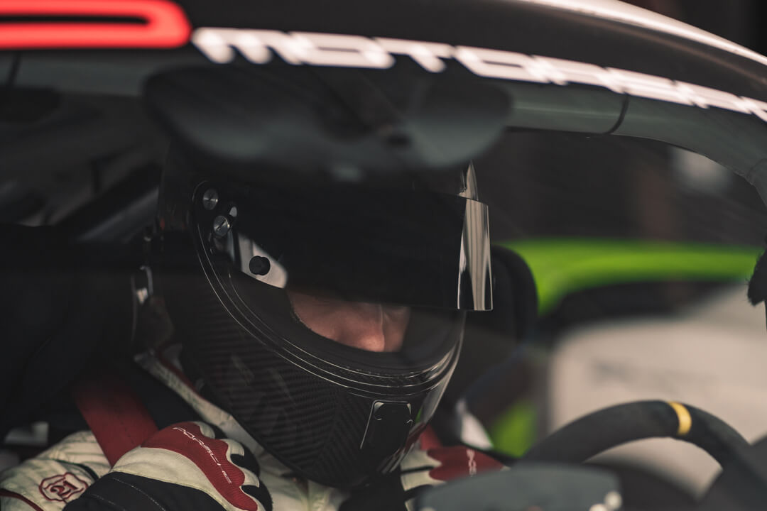 Pro Driver Tech crew helping client prepare for on track experience