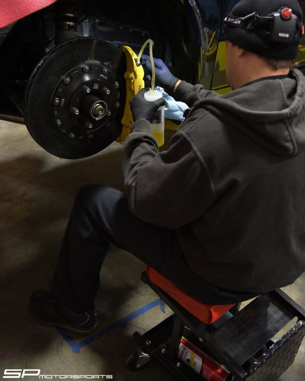 Porsche GT3 RS brake service detail