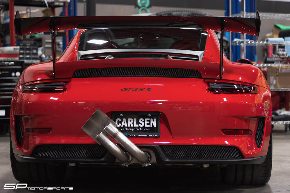 SPM GT3 Multi-Directional Turn Away Pipes installed